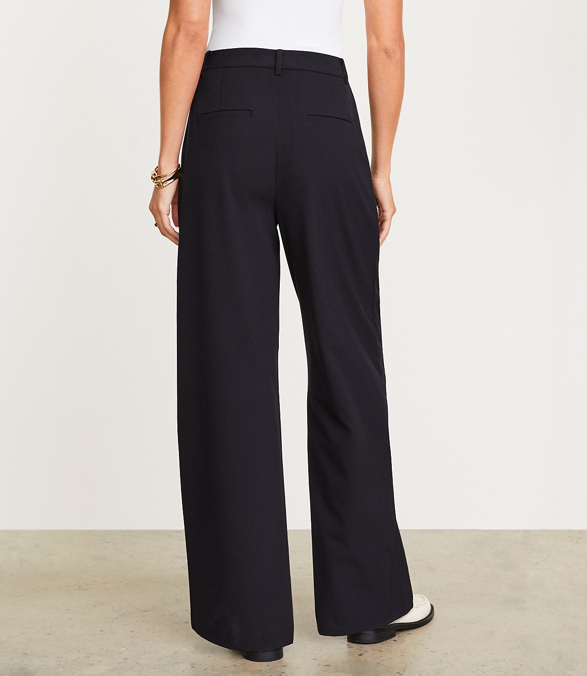 LOFT Versa Seasonless Stretch Double Pleat Wide Leg Pant