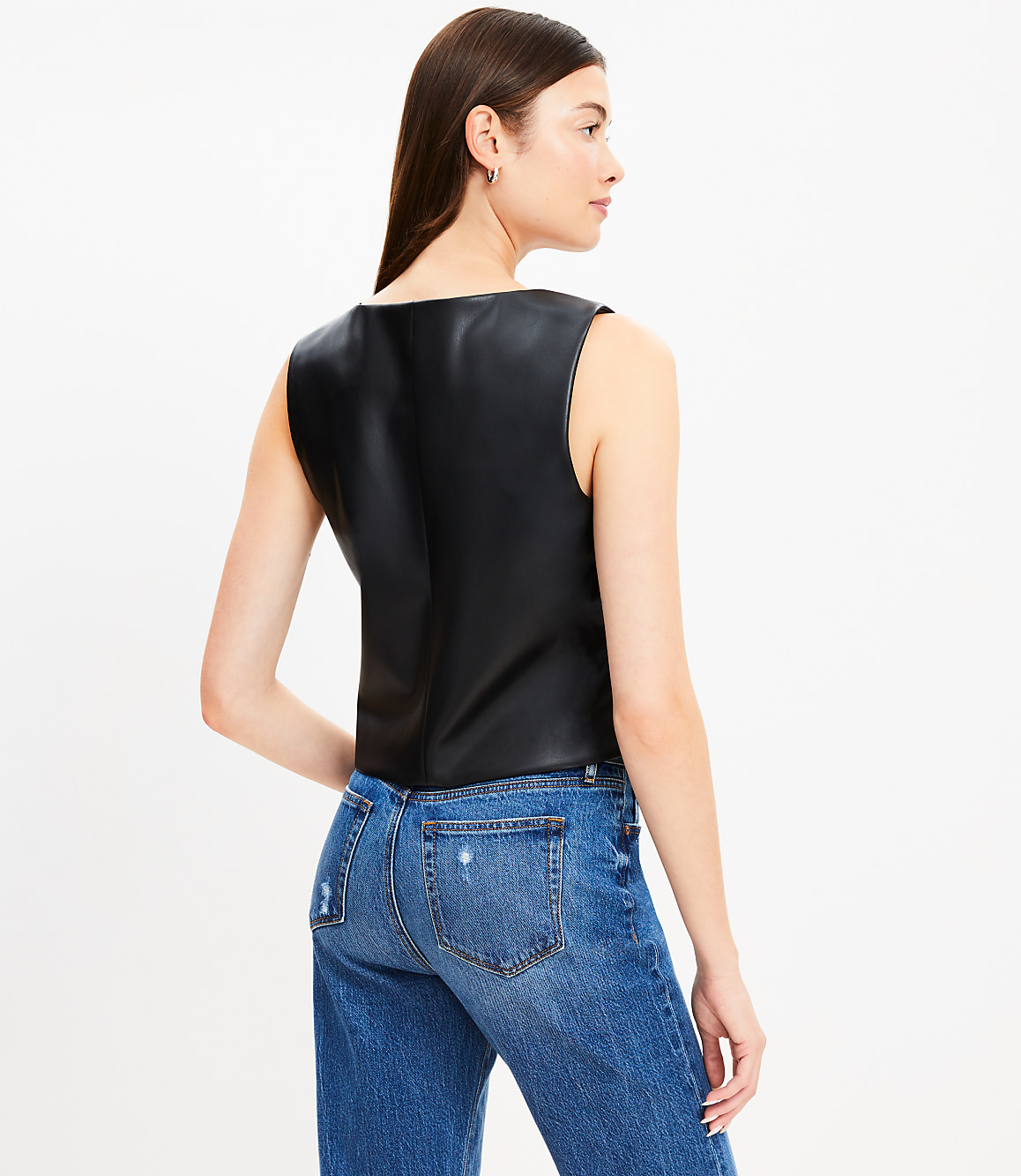 Faux Leather Pocket Vest