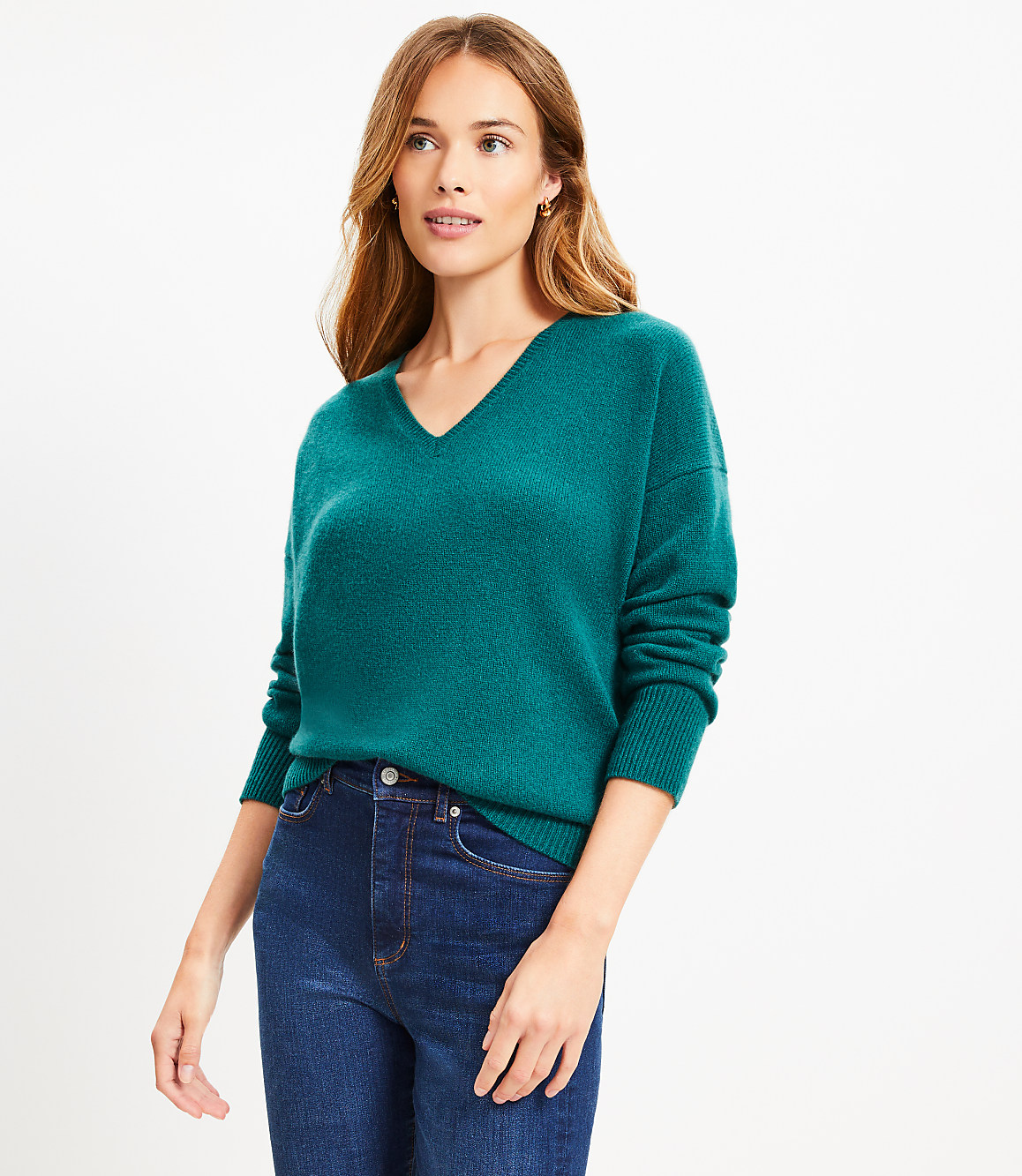 Relaxed V-Neck Cashmere Sweater