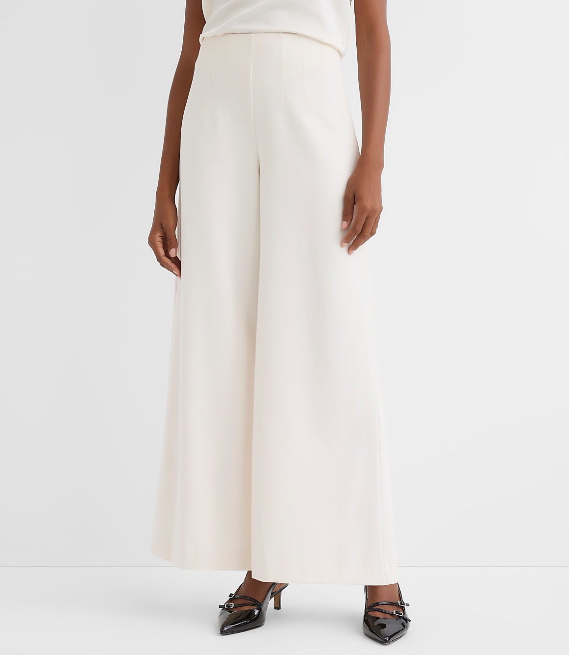 Darted Palazzo Pants in Doubleface