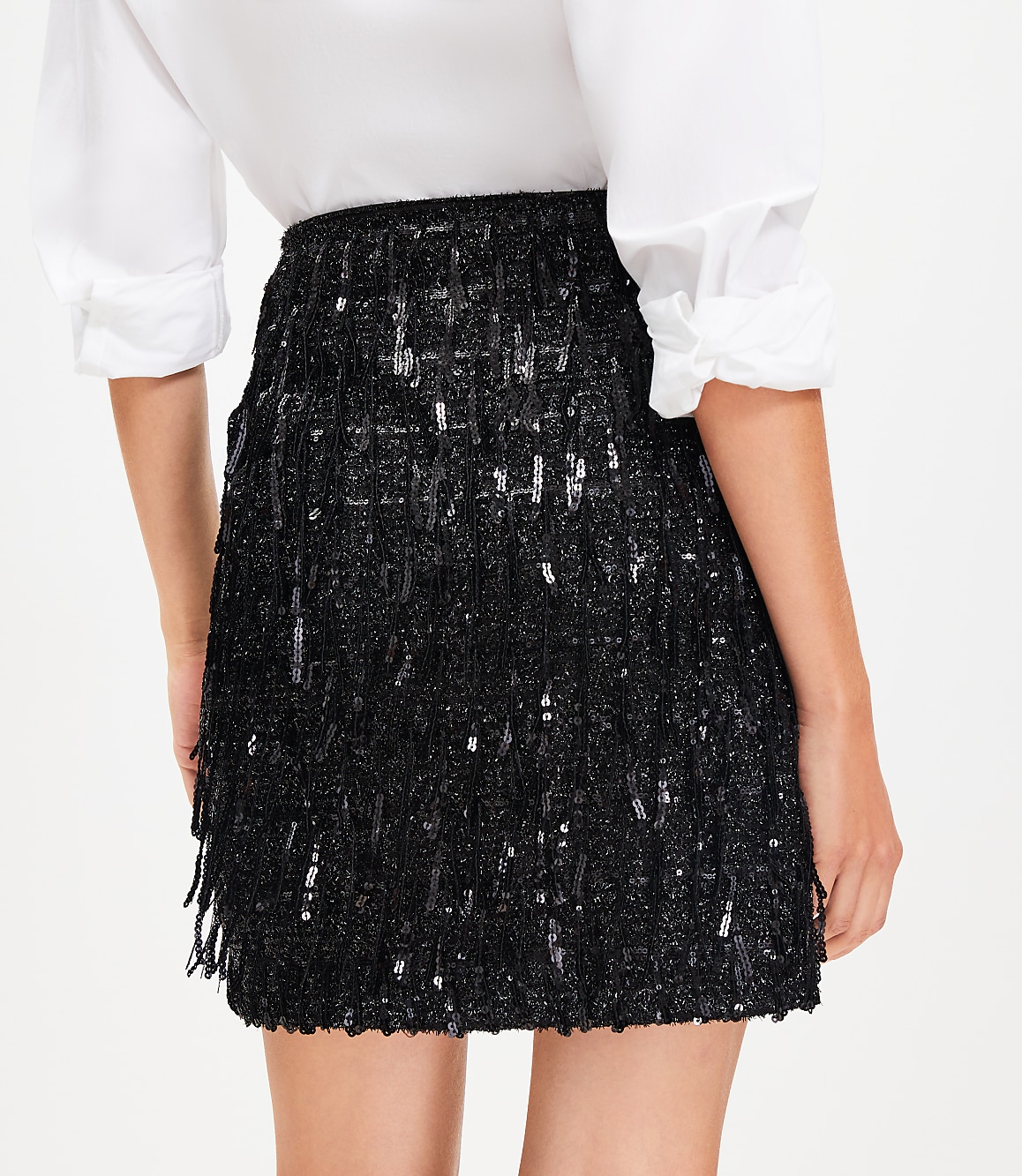 Sequin Fringe Mini Skirt