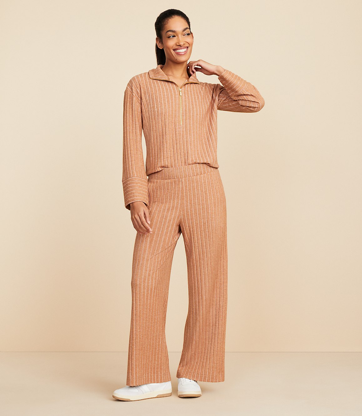 Lou & Grey Brushed Rib Wide Leg Pants