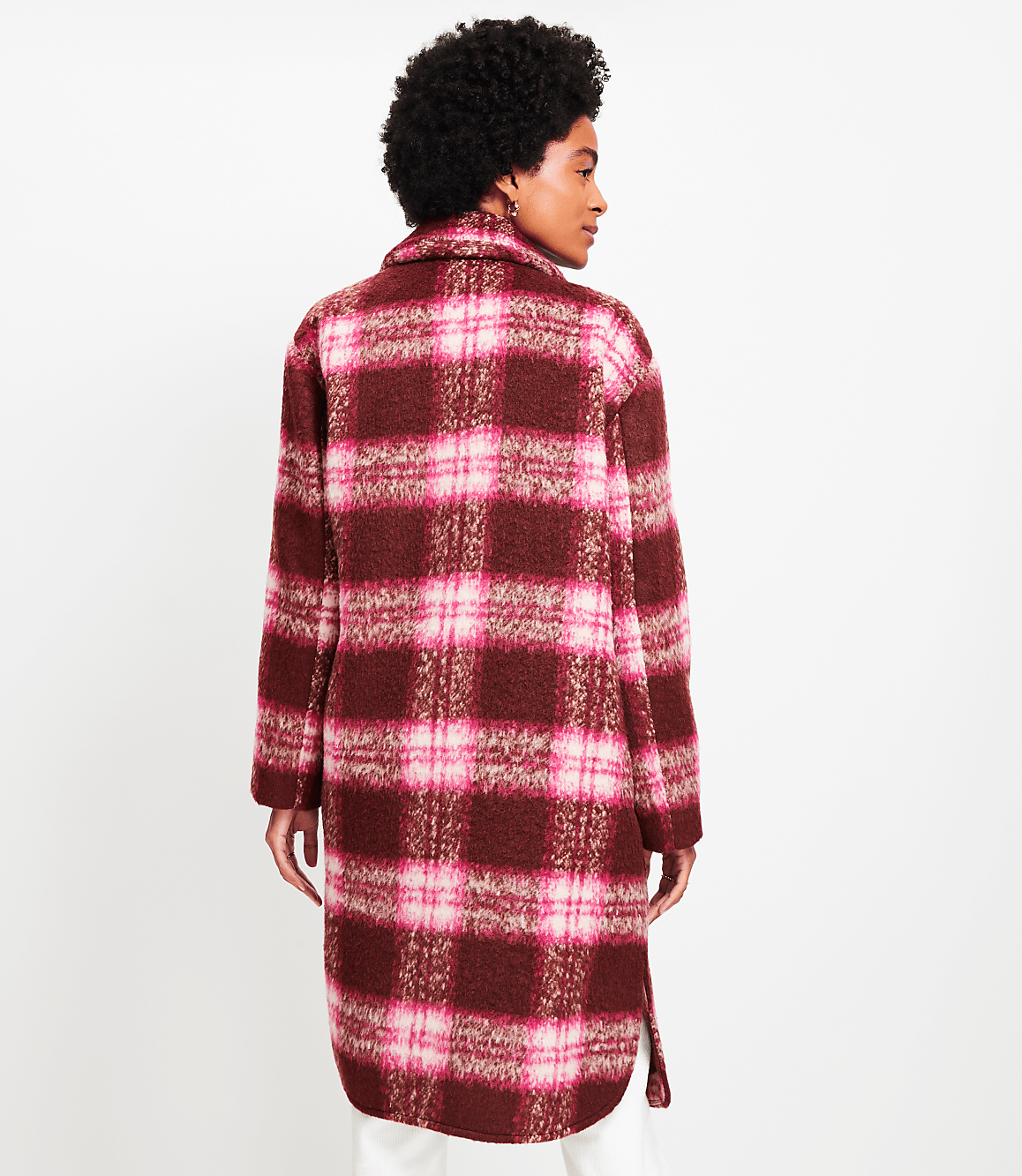Petite Plaid Boucle Modern Coat