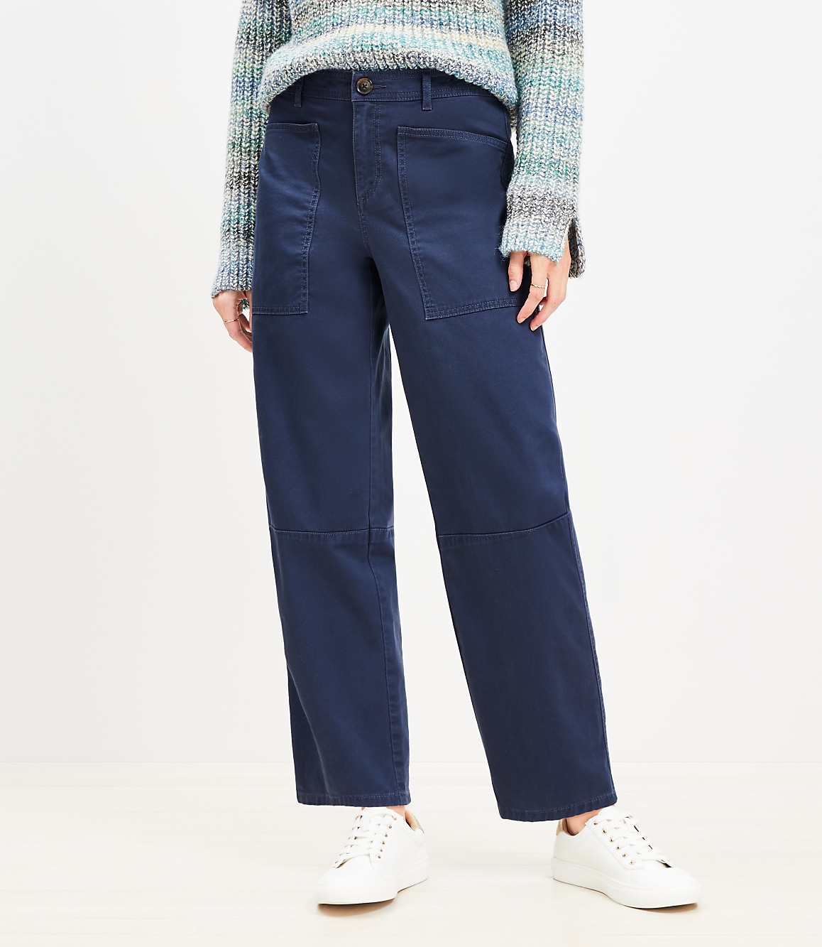 Petite Utility Barrel Pants in Twill