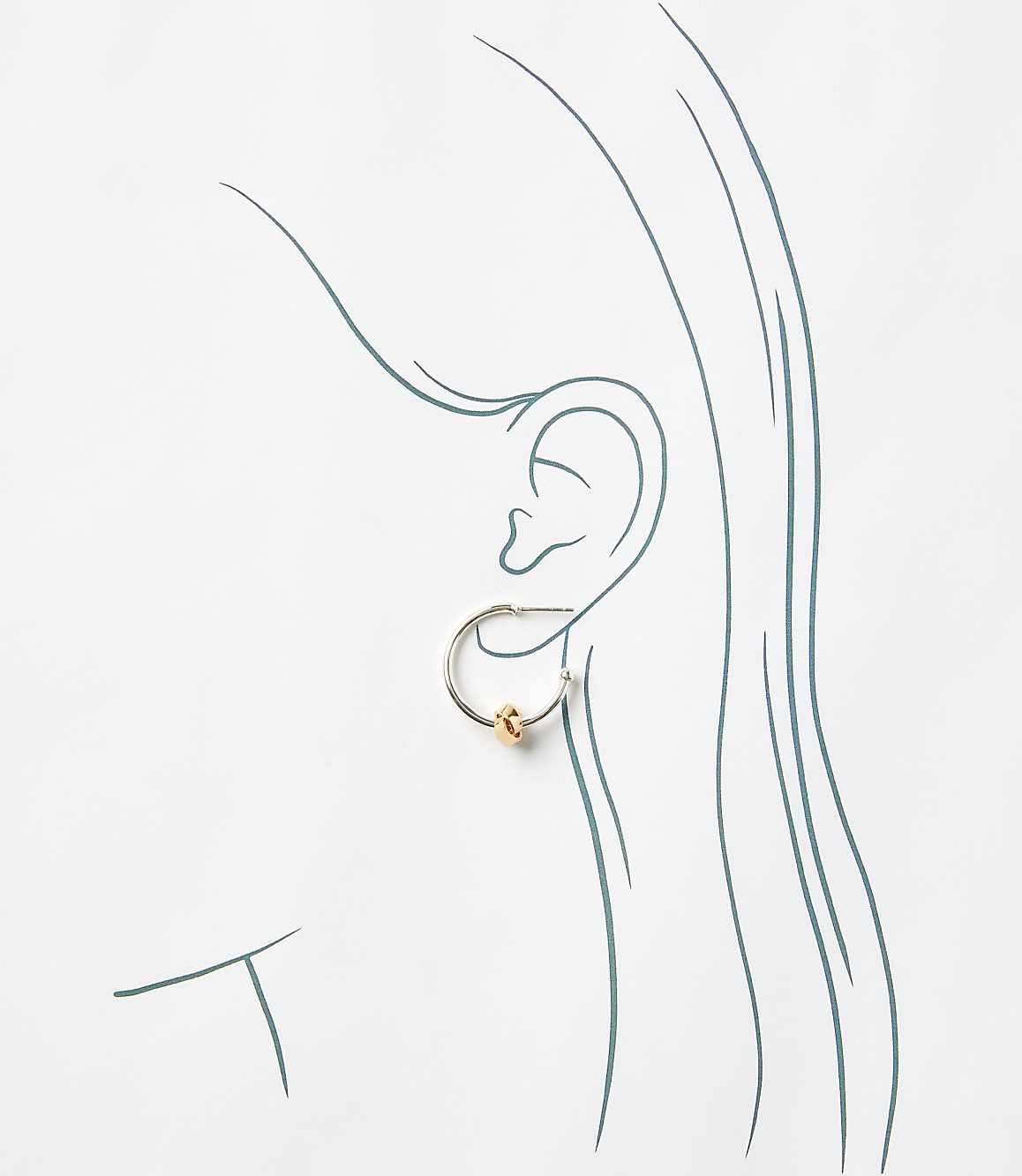 Mixed Metal Knot Hoop Earrings