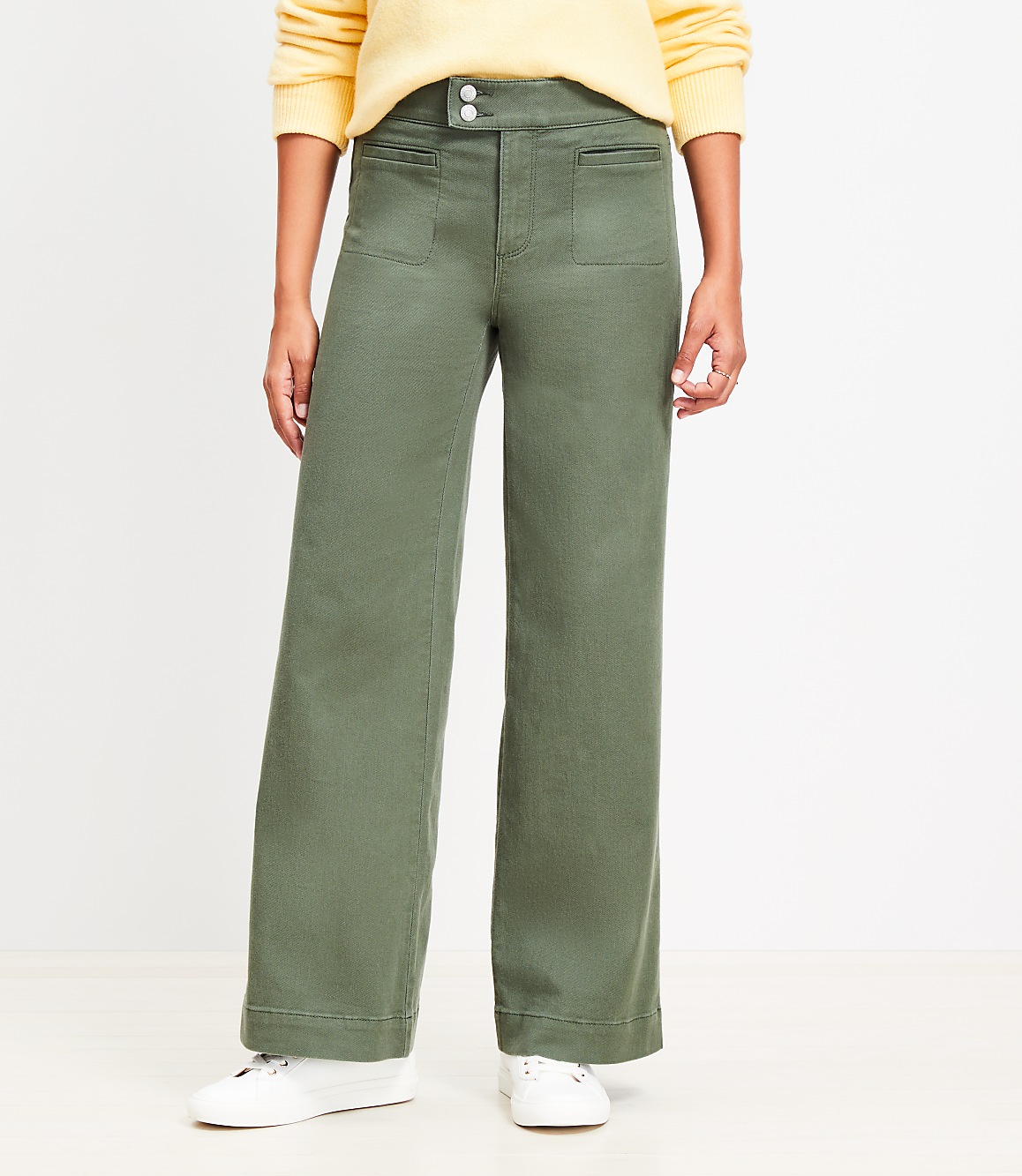 Tall Palmer Wide Leg Pants in Twill