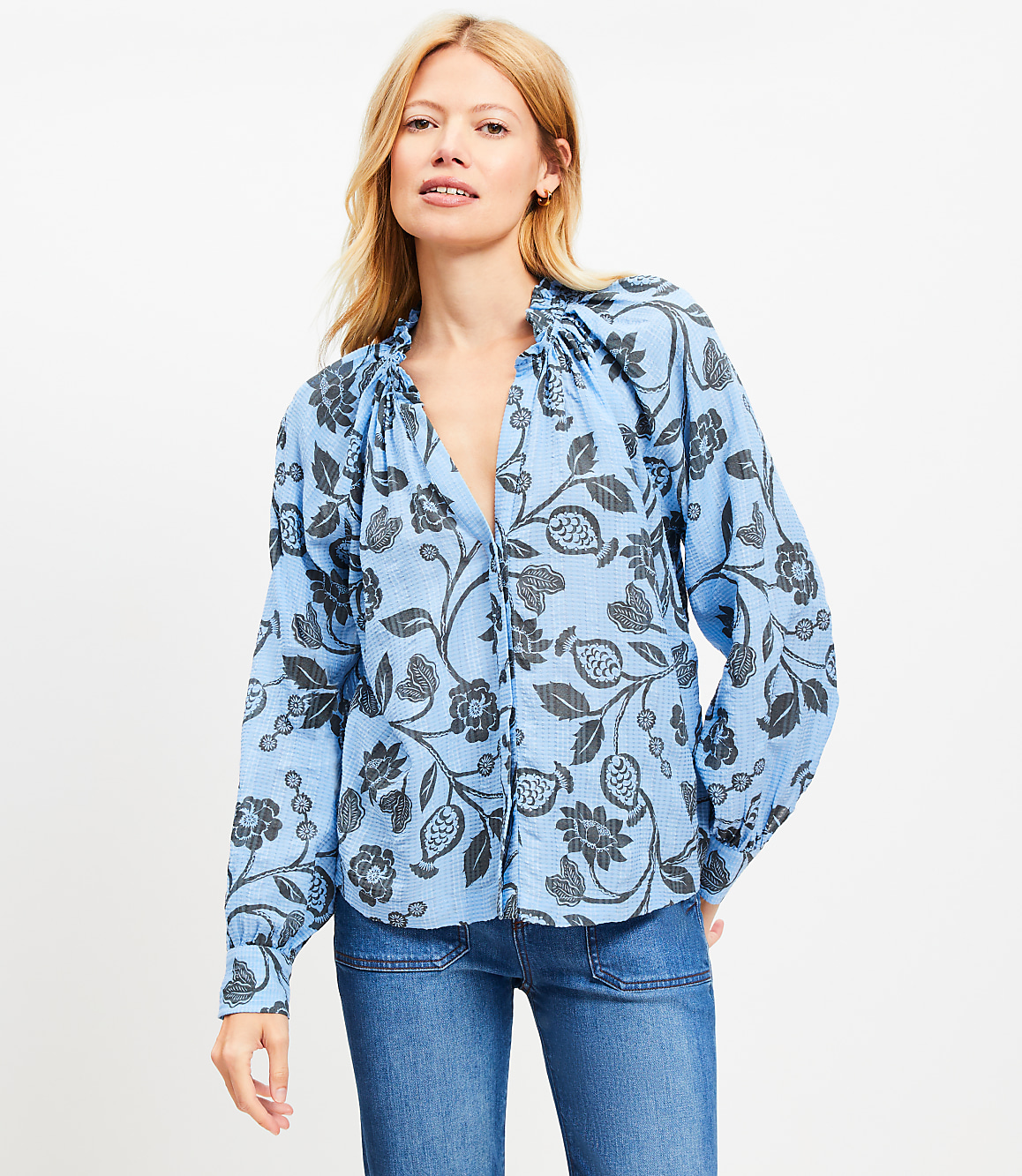 Garden Ruffle Neck Shirt