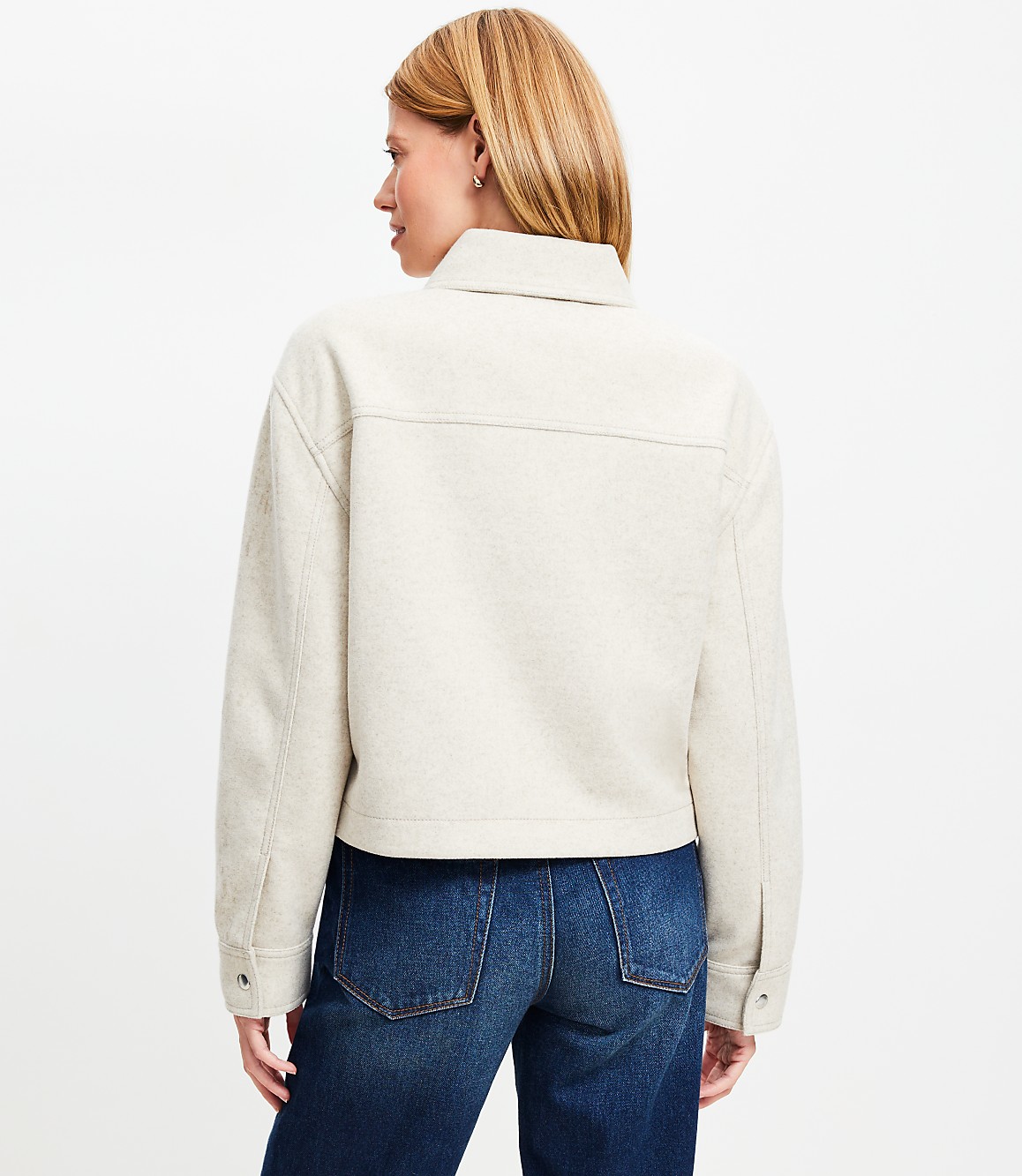 Petite Brushed Cropped Shirt Jacket