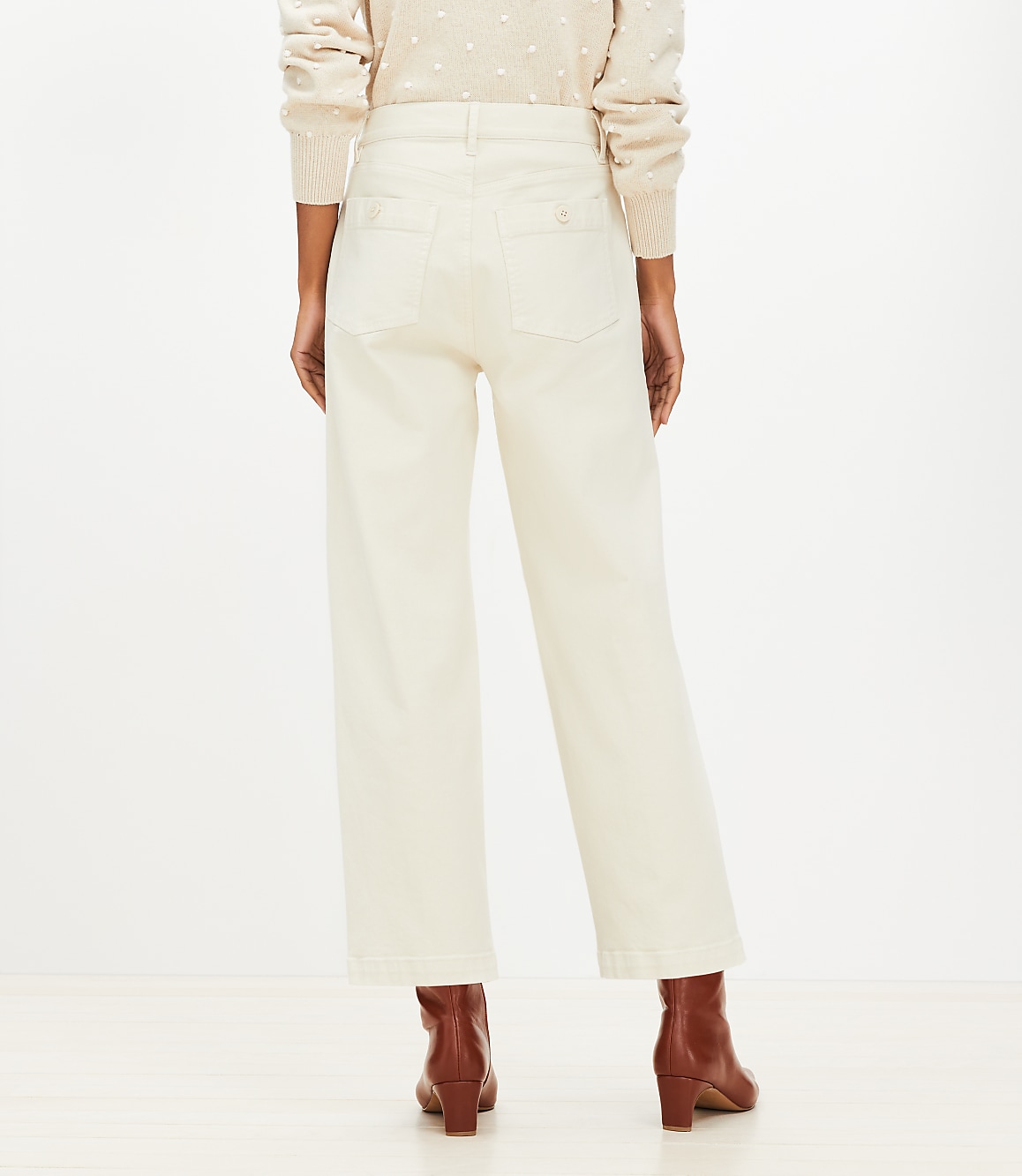 Sailor High Rise Wide Leg Crop Jeans in Popcorn