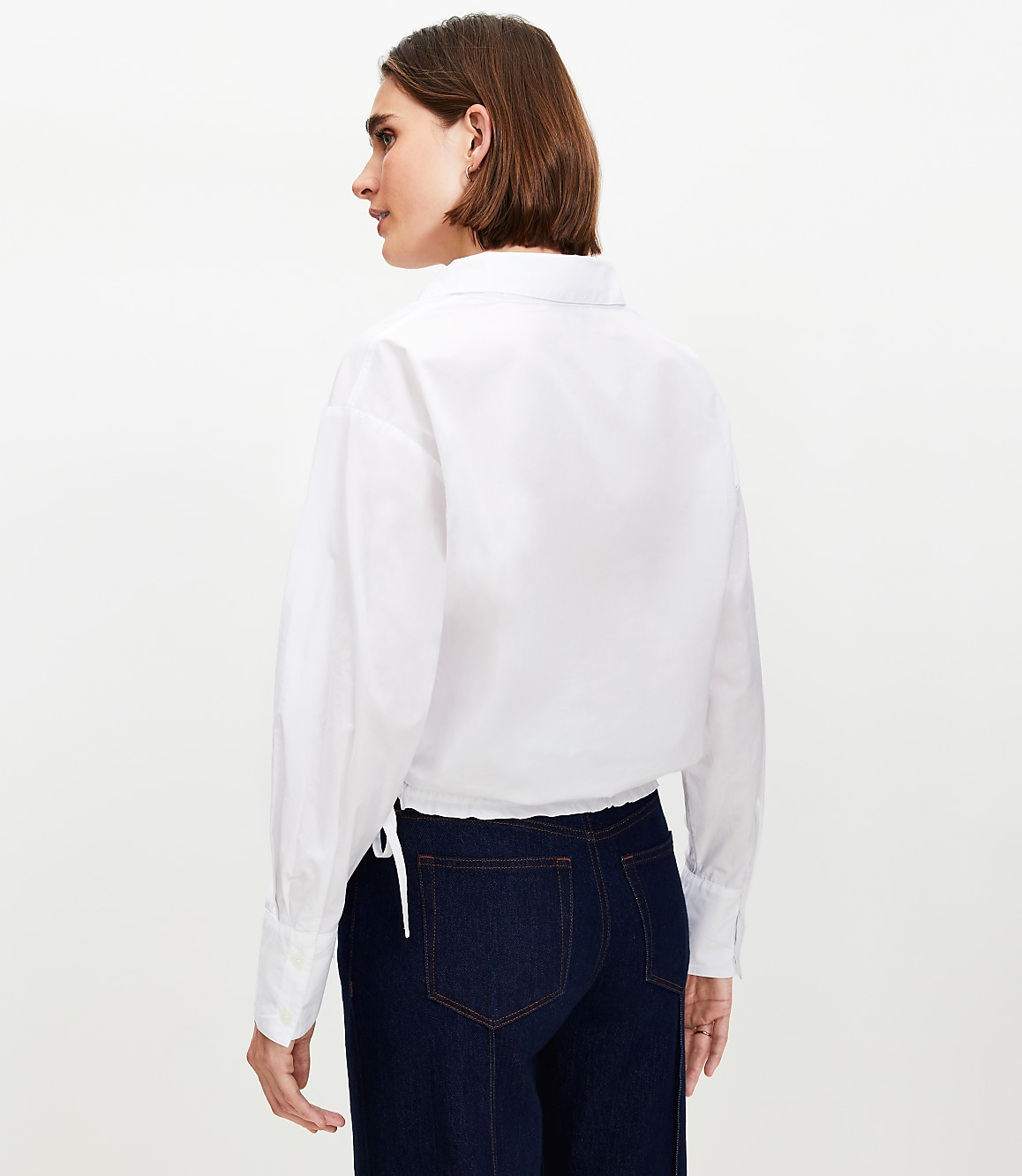Petite Poplin Side Tie Shirt