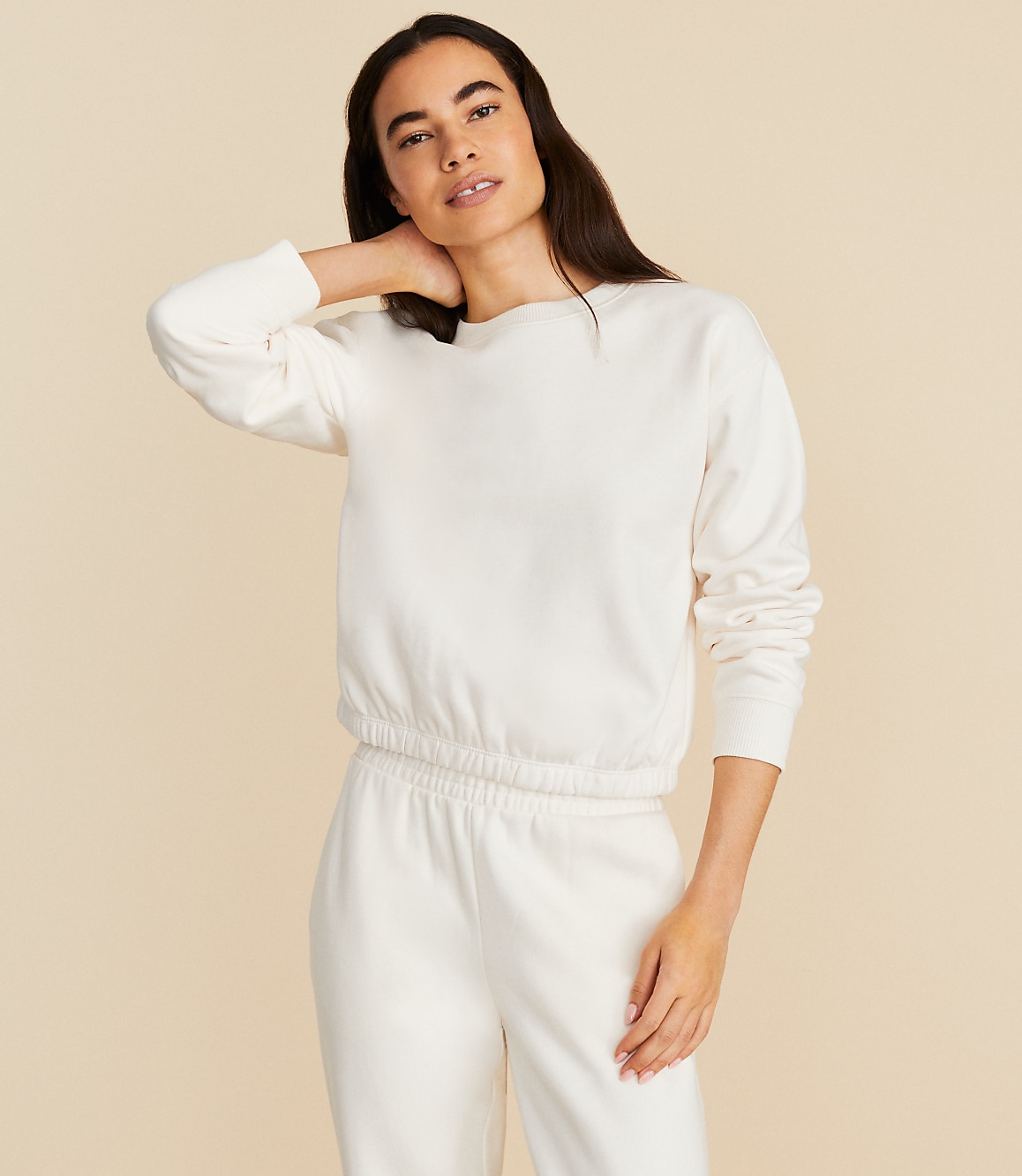 Lou & Grey Fleece Bubble Hem Sweatshirt