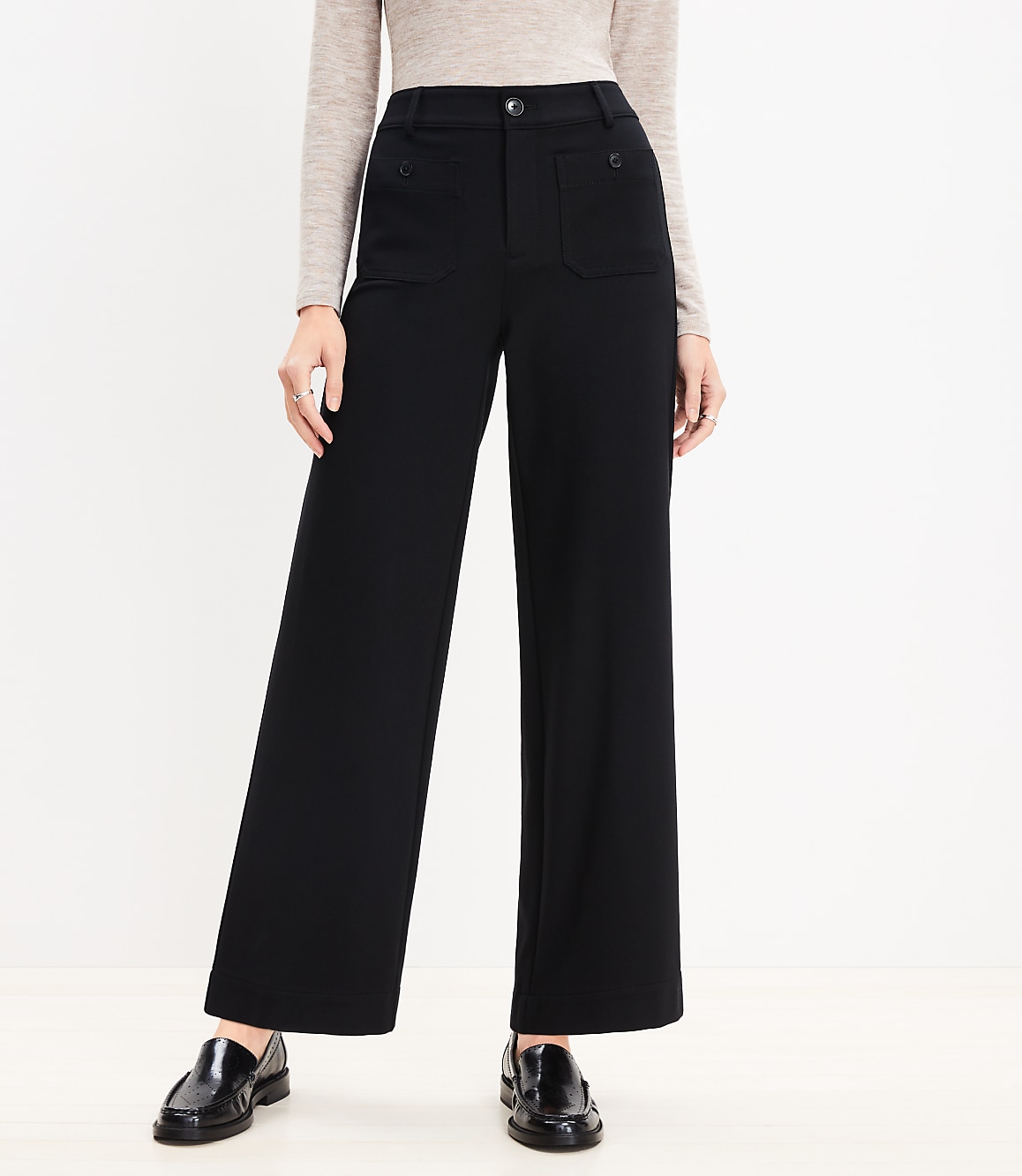 Palmer Wide Leg Ankle Pants in Ponte