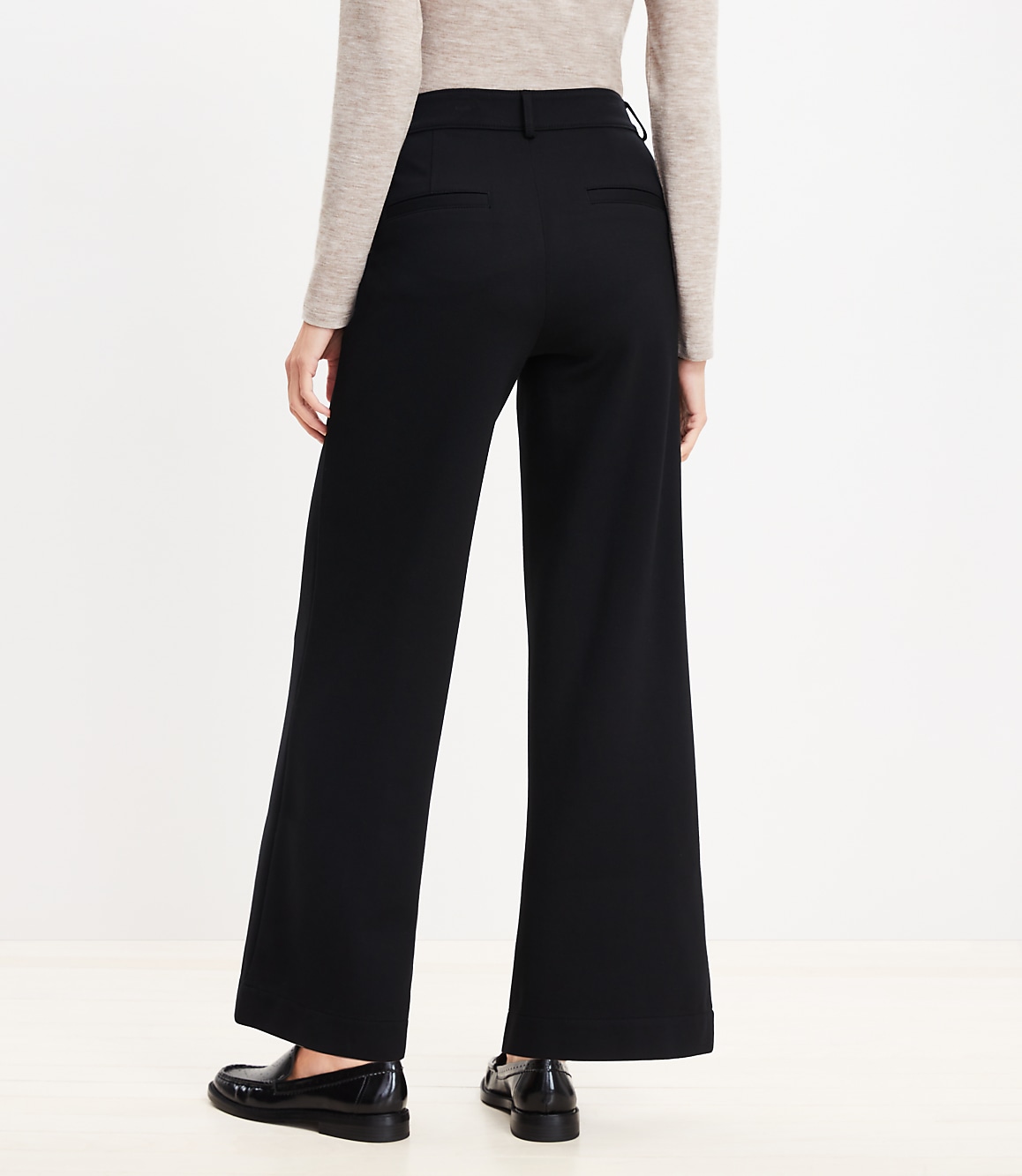 Palmer Wide Leg Ankle Pants in Ponte