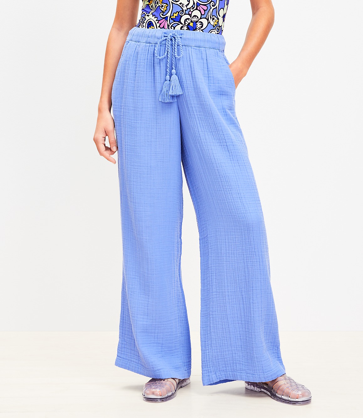 LOFT Beach Triple Cloth Wide Leg Pants