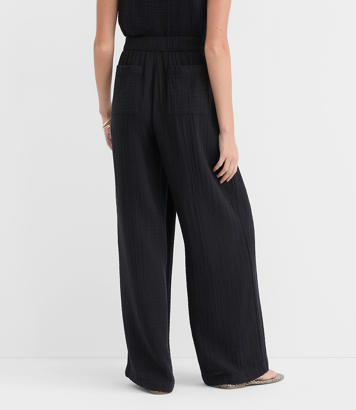 Petite LOFT Beach Triple Cloth Wide Leg Pants