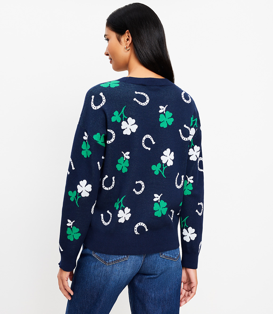 Petite Clover Horseshoe Sweater