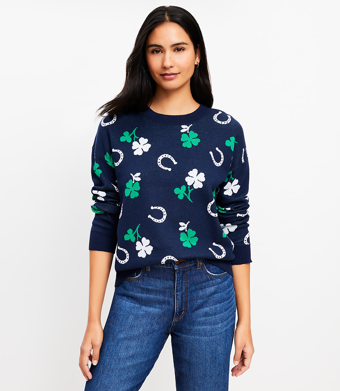 Petite Clover Horseshoe Sweater
