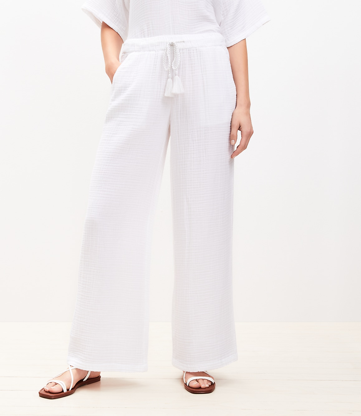 LOFT Beach Triple Cloth Wide Leg Pants