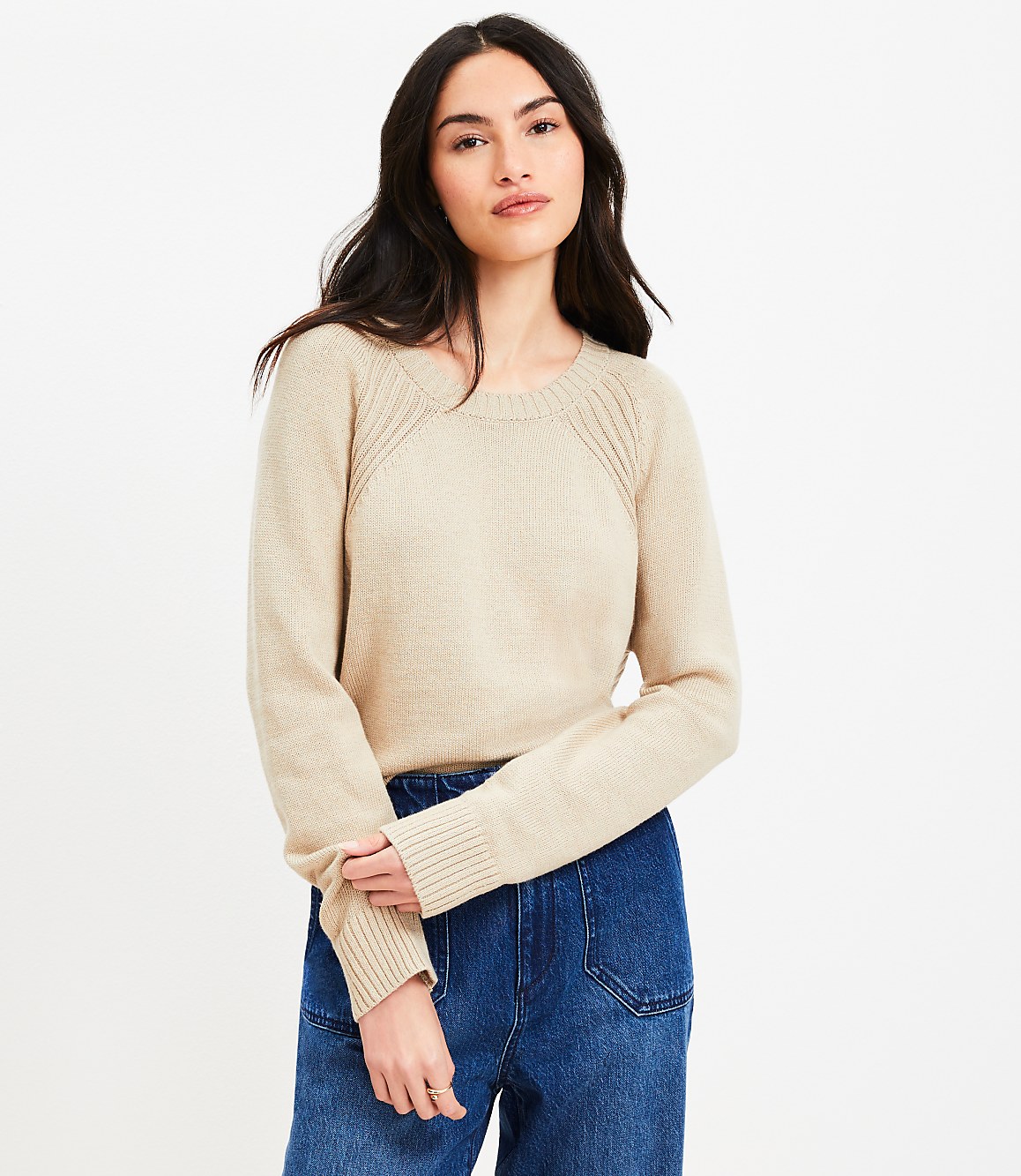 Heathered Modern Ribtrim Sweater