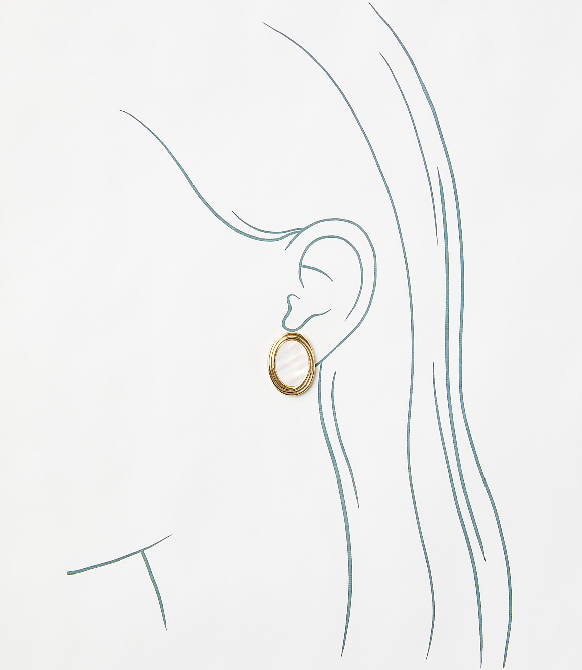 Mother Of Pearl Circle Statement Stud Earrings