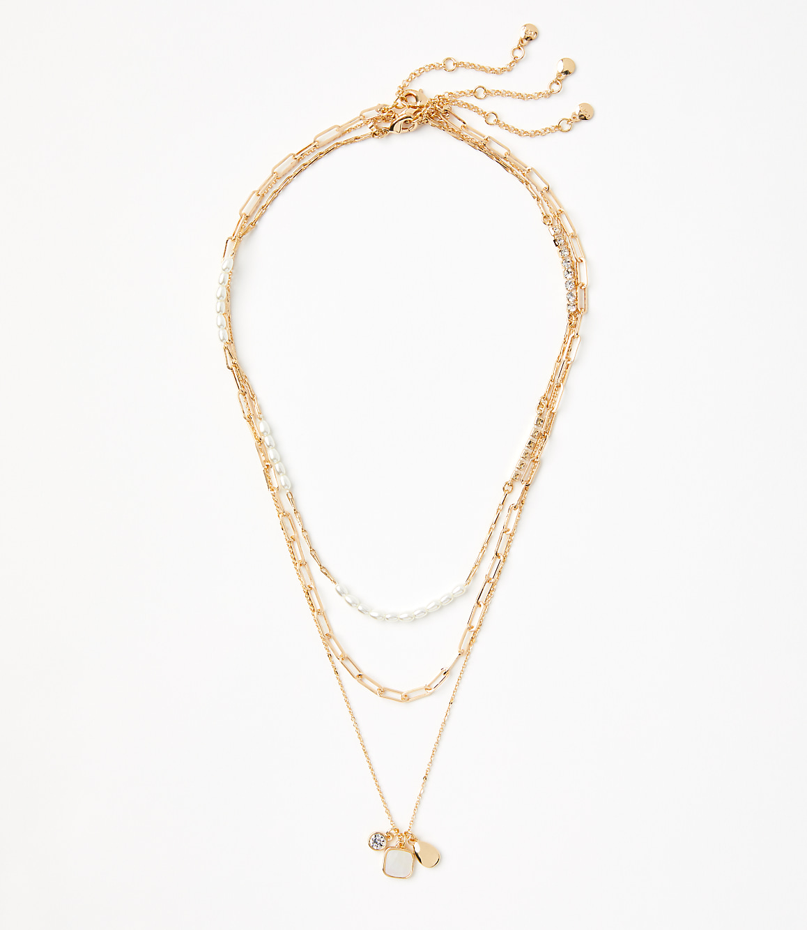 Mother Of Pearl Cluster Necklace Set