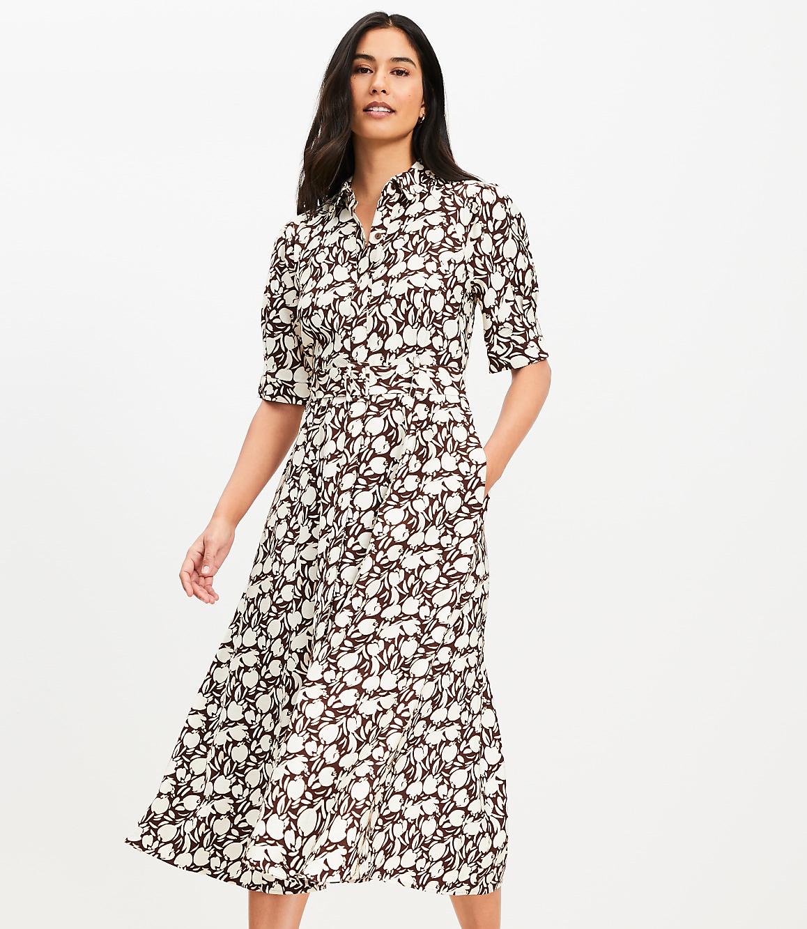 Tulip Belted Midi Pocket Dress