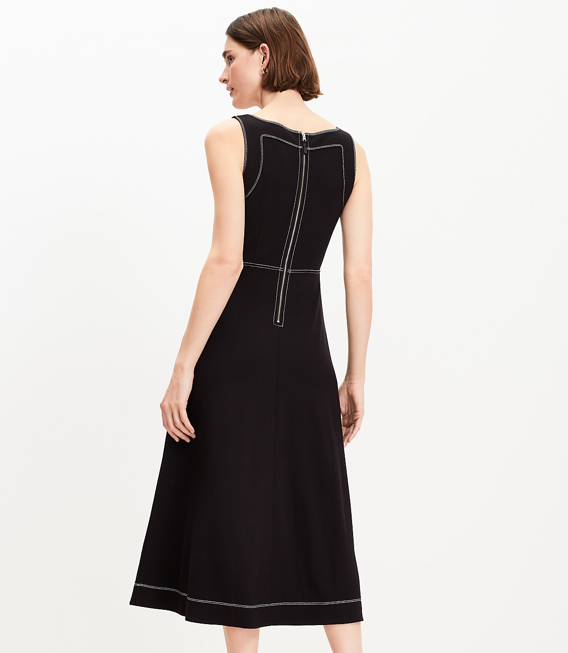 Ponte Square Neck Midi Dress