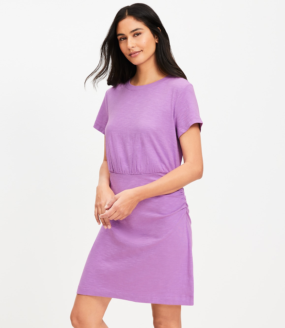 Petite Ruched Mini Tee Dress