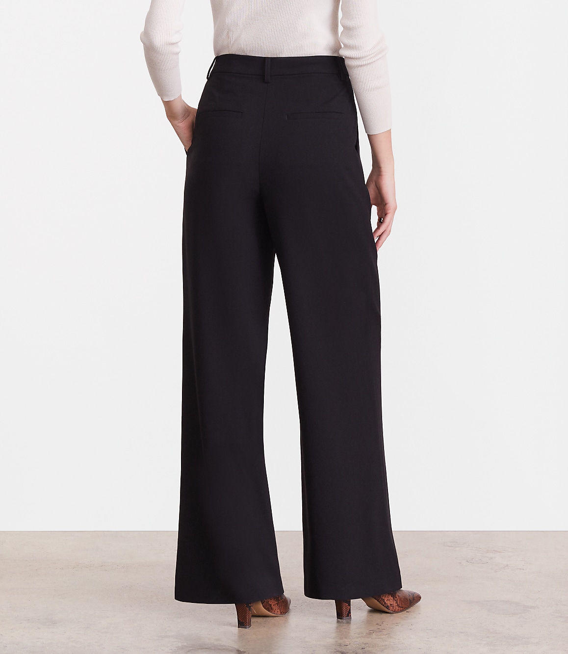 Petite LOFT Versa Seasonless Stretch Double Pleat Wide Leg Pants