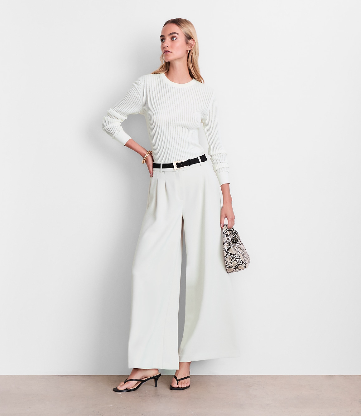 Petite LOFT Versa Ribbed Sweater