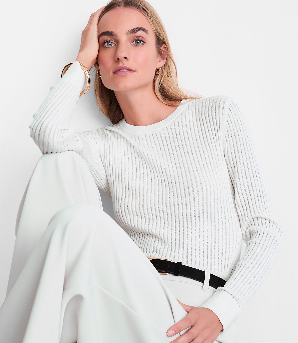 Petite LOFT Versa Ribbed Sweater