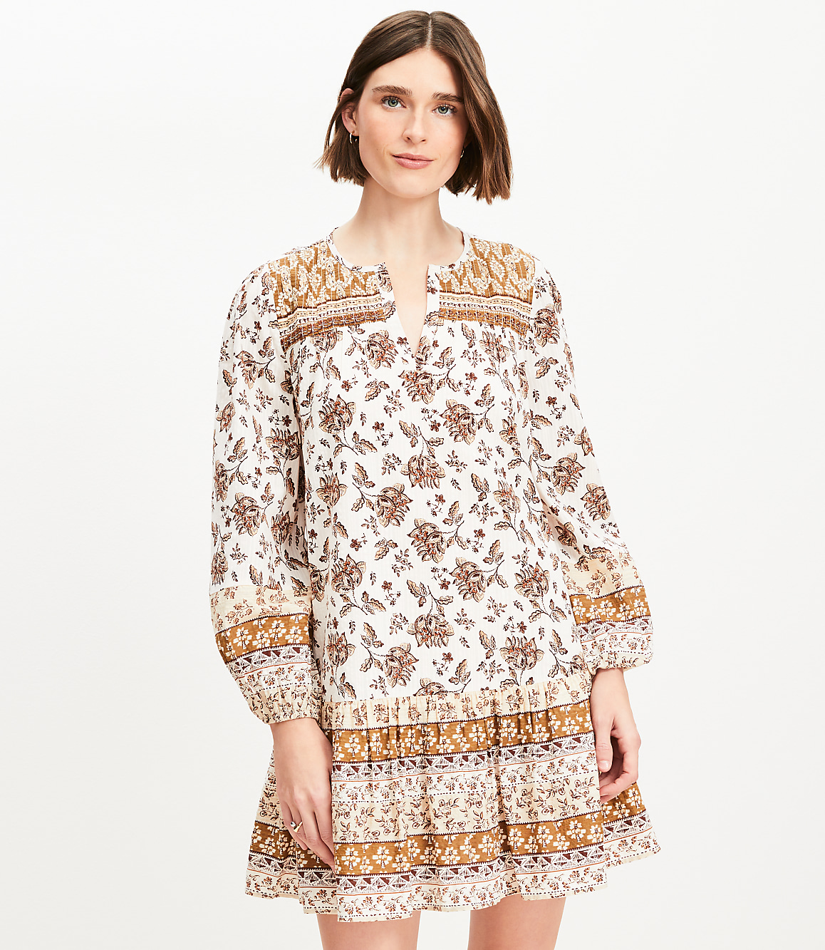 Tall Floral Pleated Flounce Mini Dress