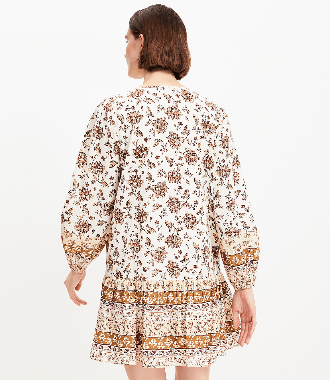 Tall Floral Pleated Flounce Mini Dress