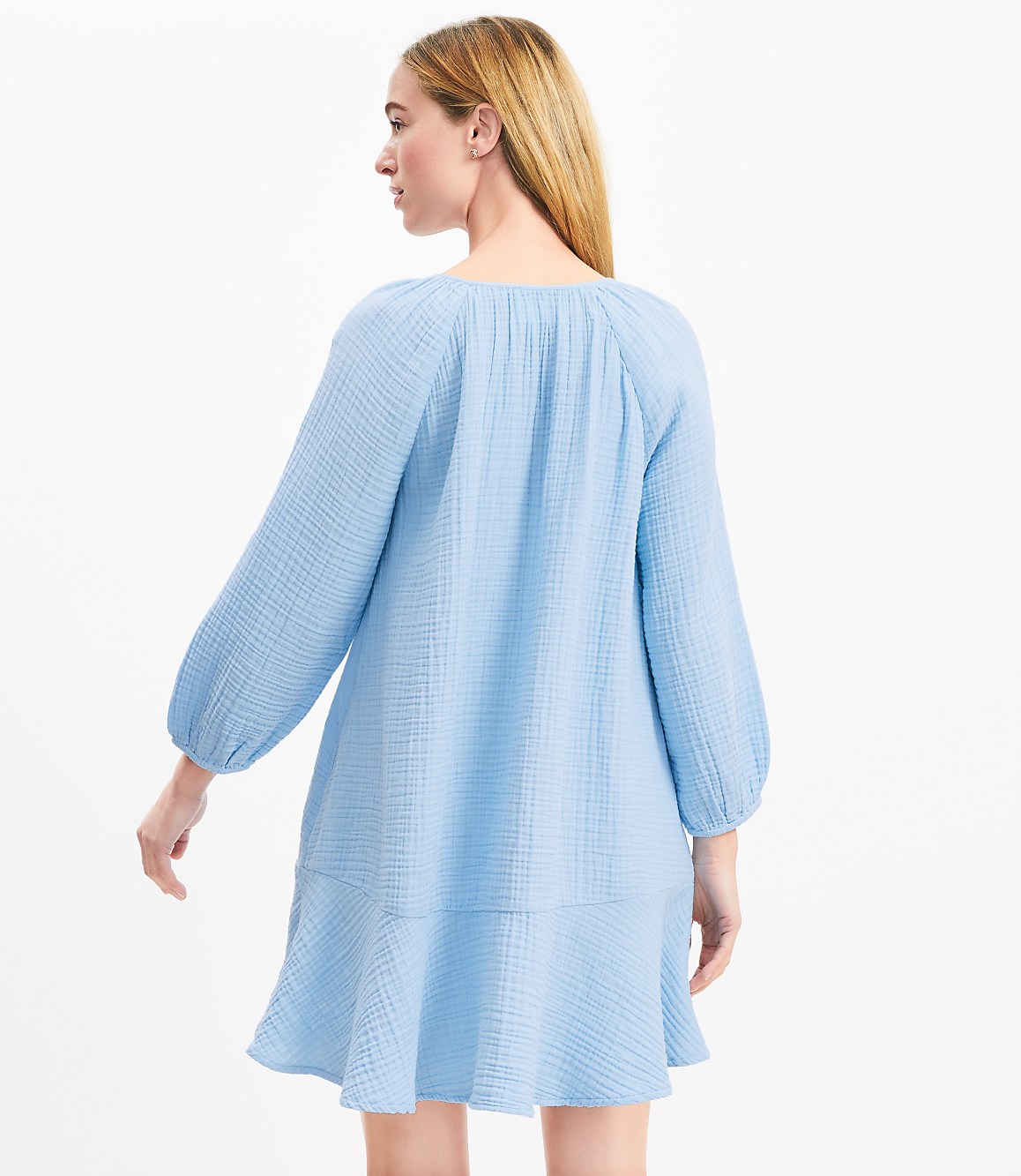 LOFT Beach Triple Cloth Flounce Dress