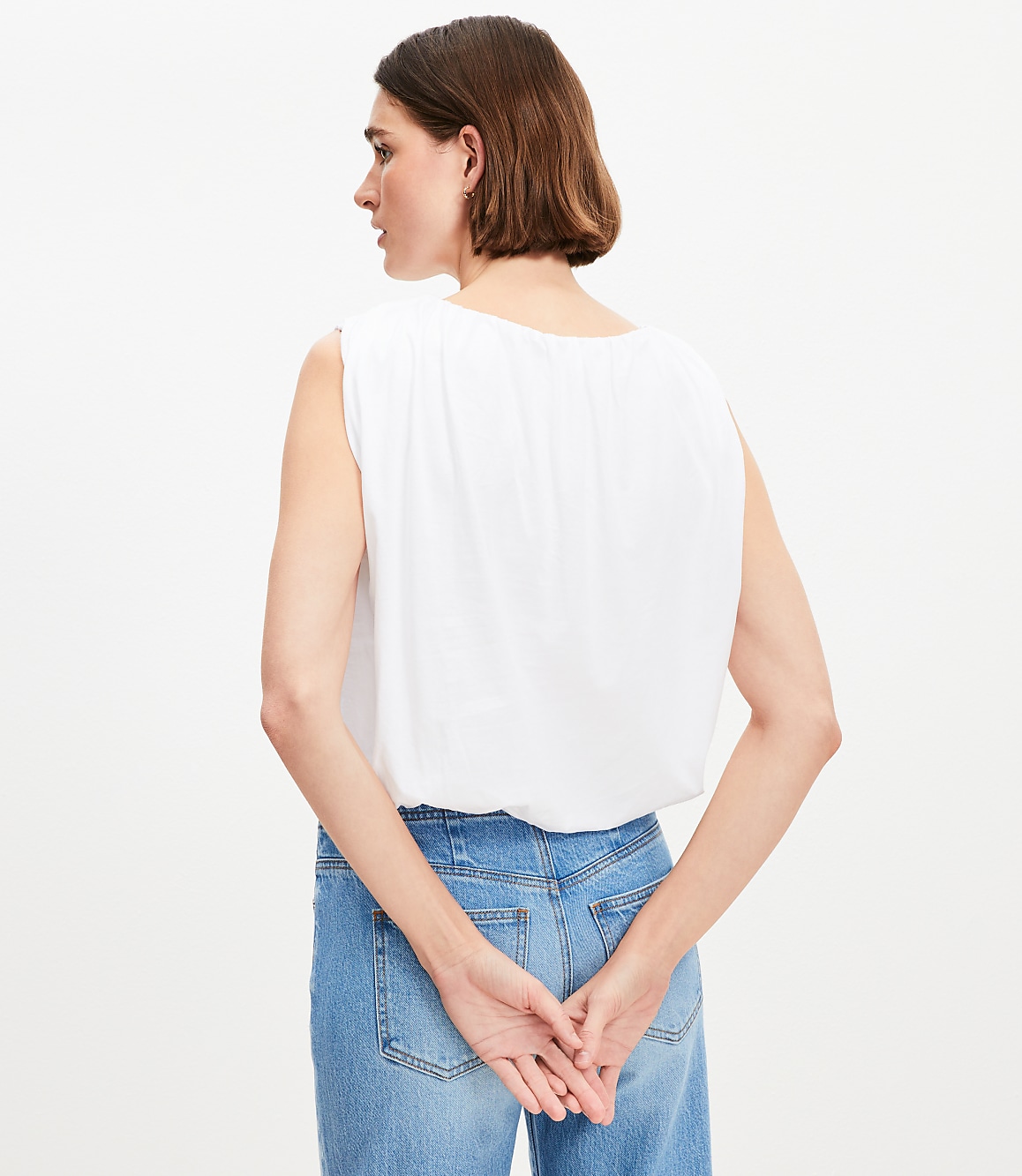 Ruched Bubble Hem Shell