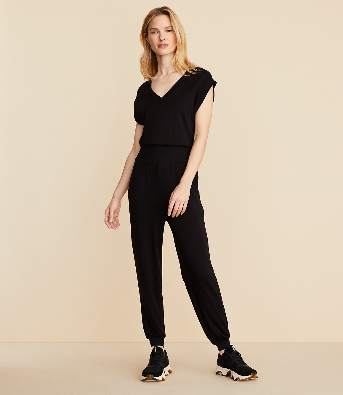 Lou & Grey Signaturesoft V-Neck Jumpsuit