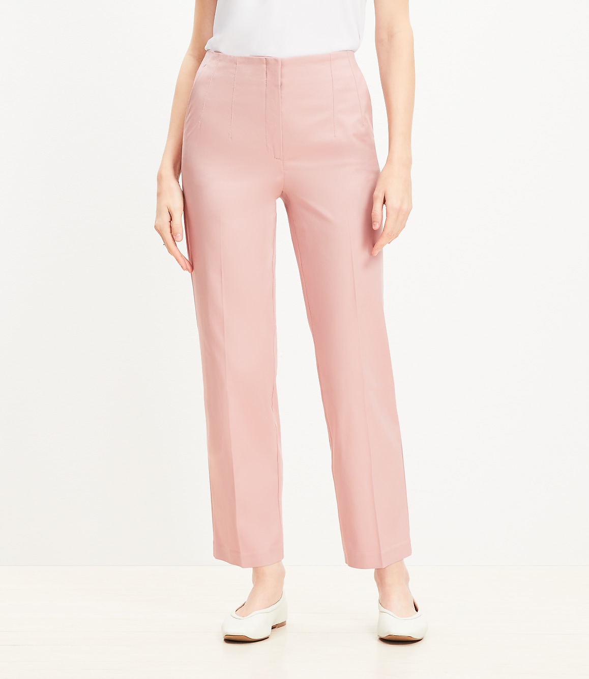 Darted Straight Pants in Twill