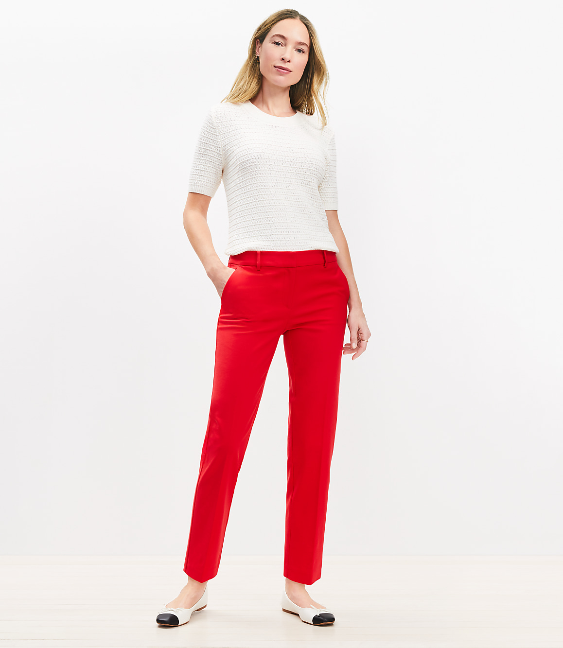 Petite Riviera Slim Pants in Doubleweave