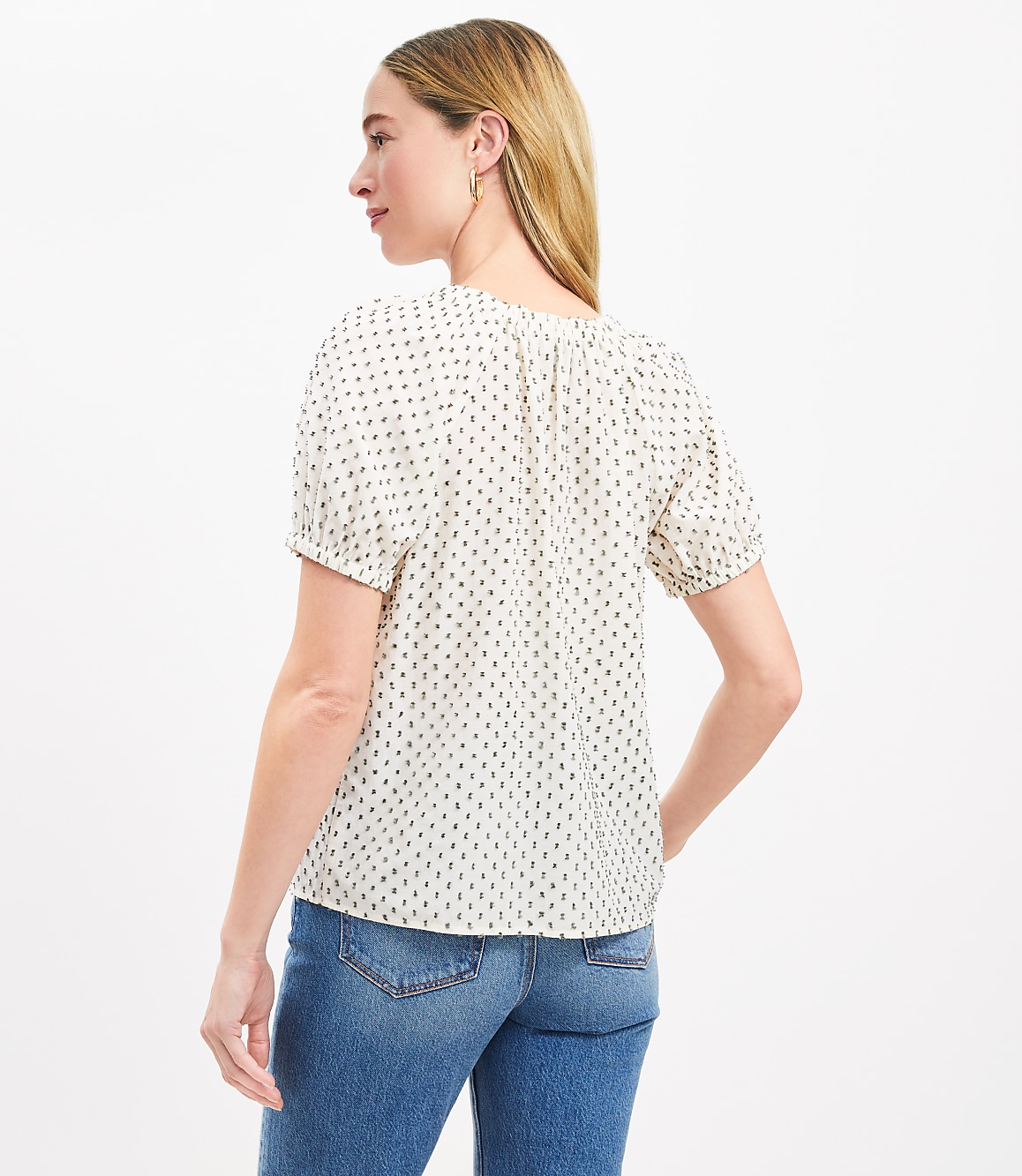 Clip Mixed Media V-Neck Top