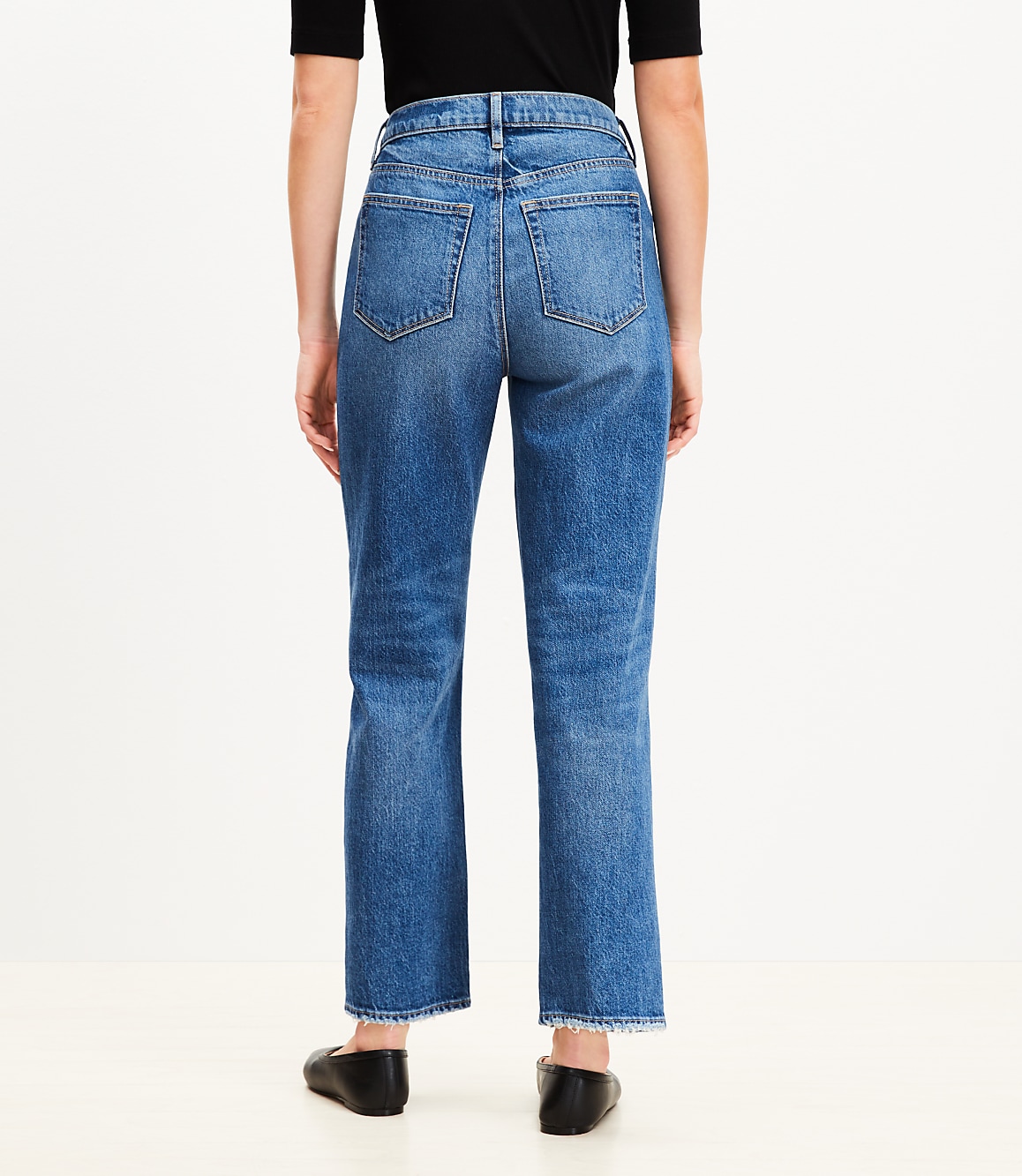 High Rise Straight Jeans in Bright Vintage Wash