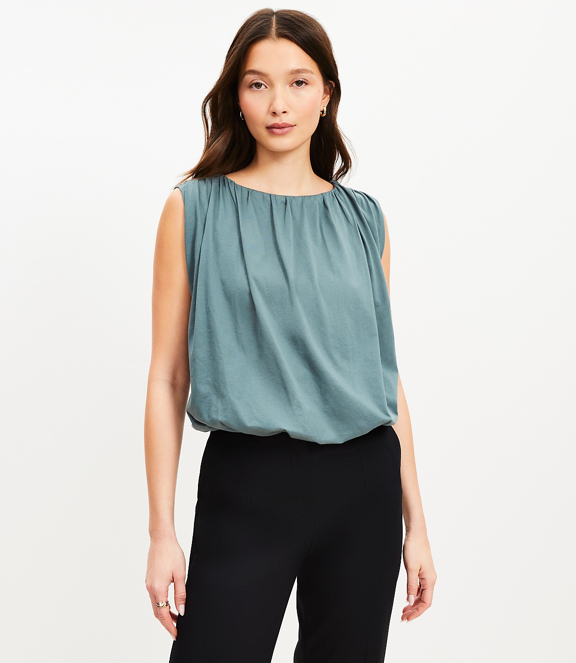 Ruched Bubble Hem Shell