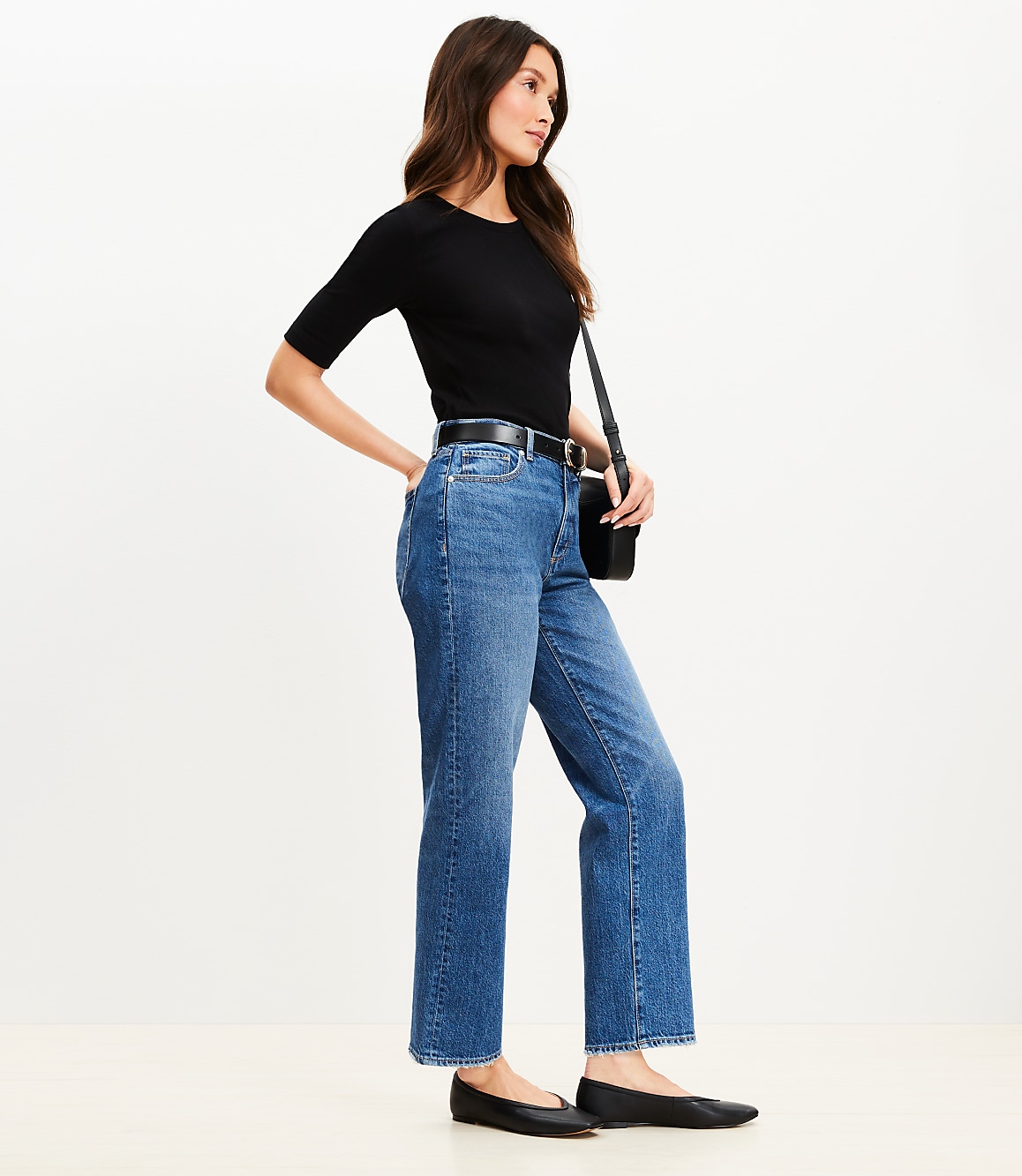 High Rise Straight Jeans in Bright Vintage Wash