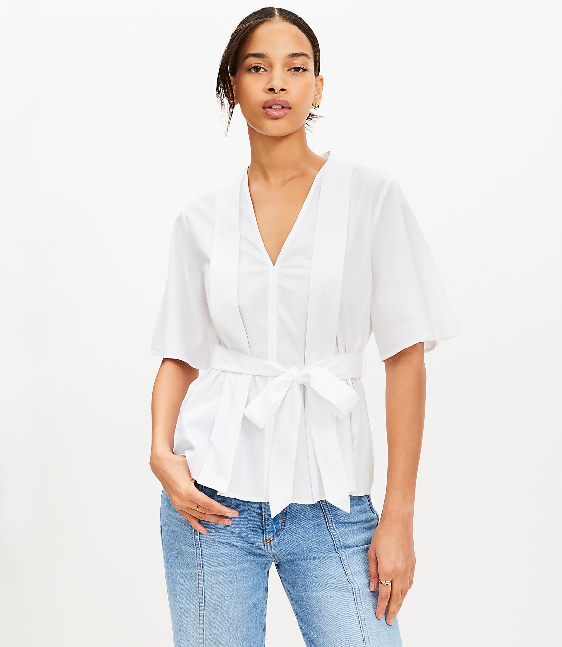 Pleated Belted Top