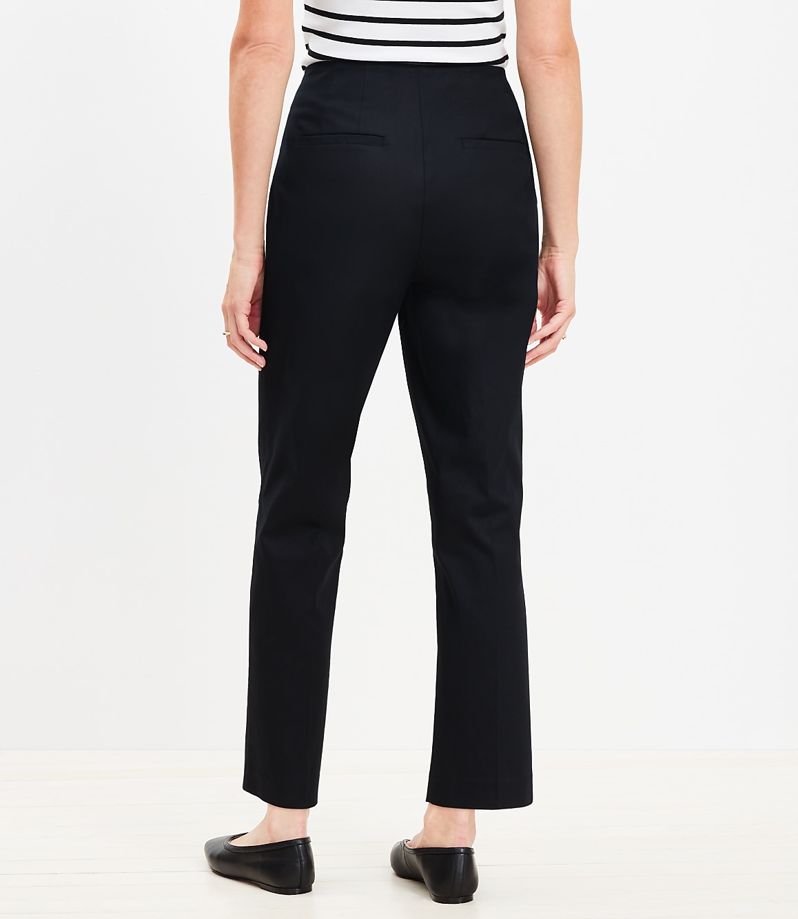 Petite Darted Straight Pants in Twill