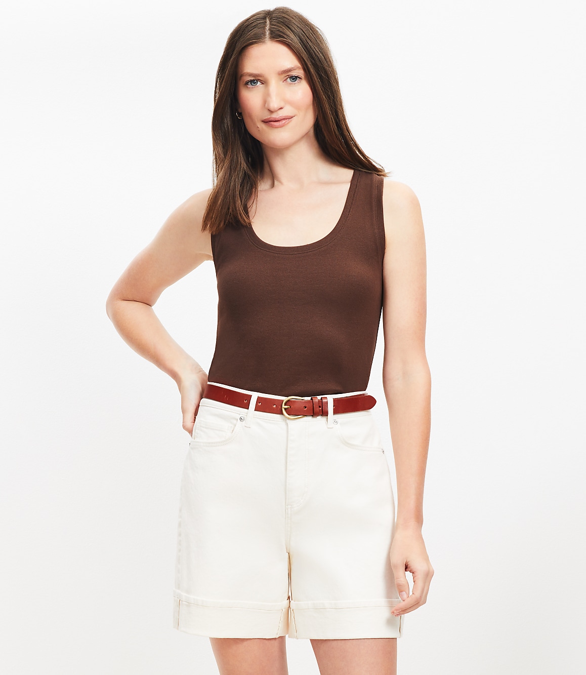 Perfect Ribbed Scoop Neck Tank Top