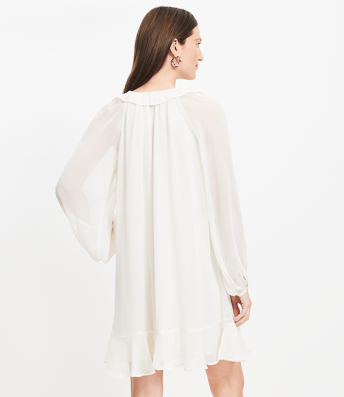 Petite Chiffon Ruffle Mini Flounce Dress