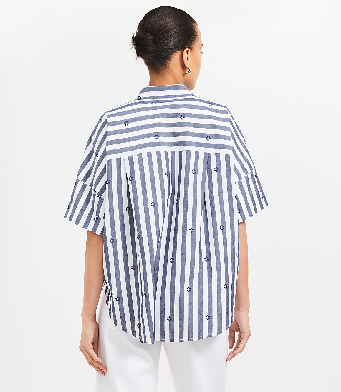 Clip Stripe Henley Dolman Everyday Tunic Shirt
