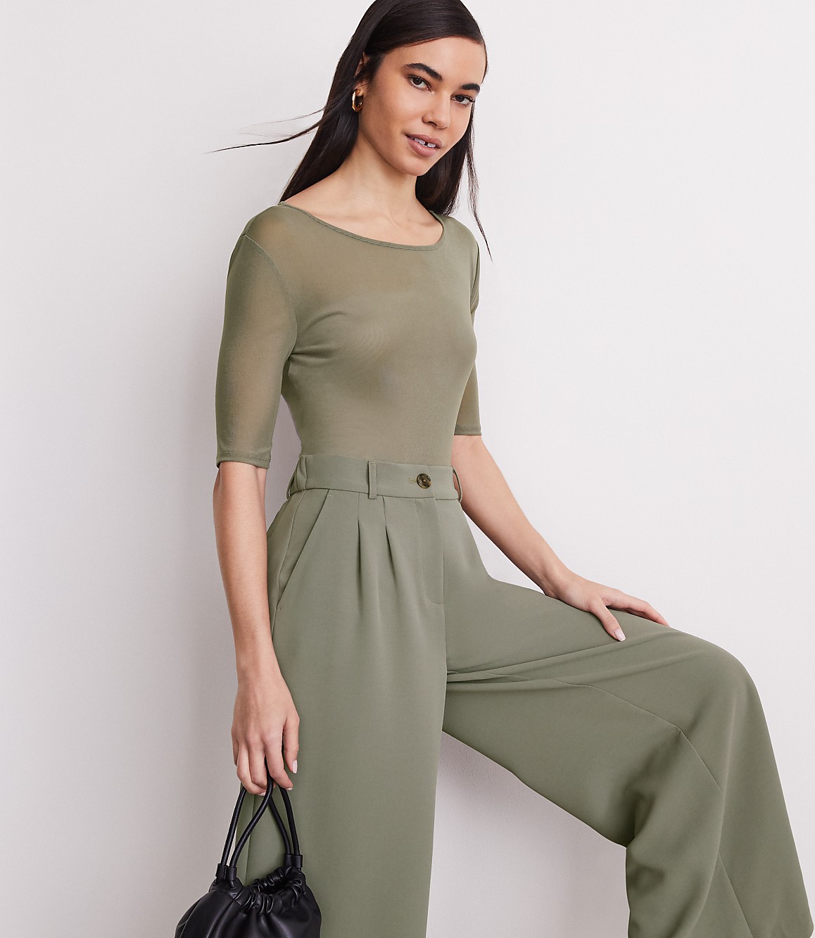 LOFT Versa Mesh Elbow Sleeve Tee