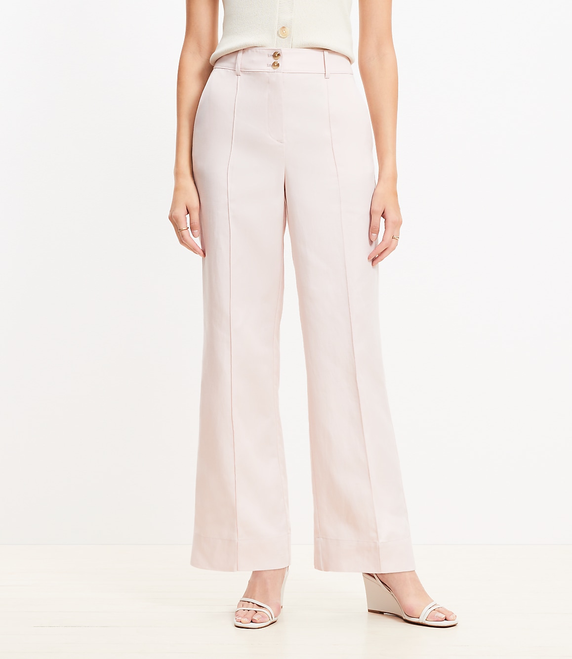 Petite Double Button Stovepipe Pants