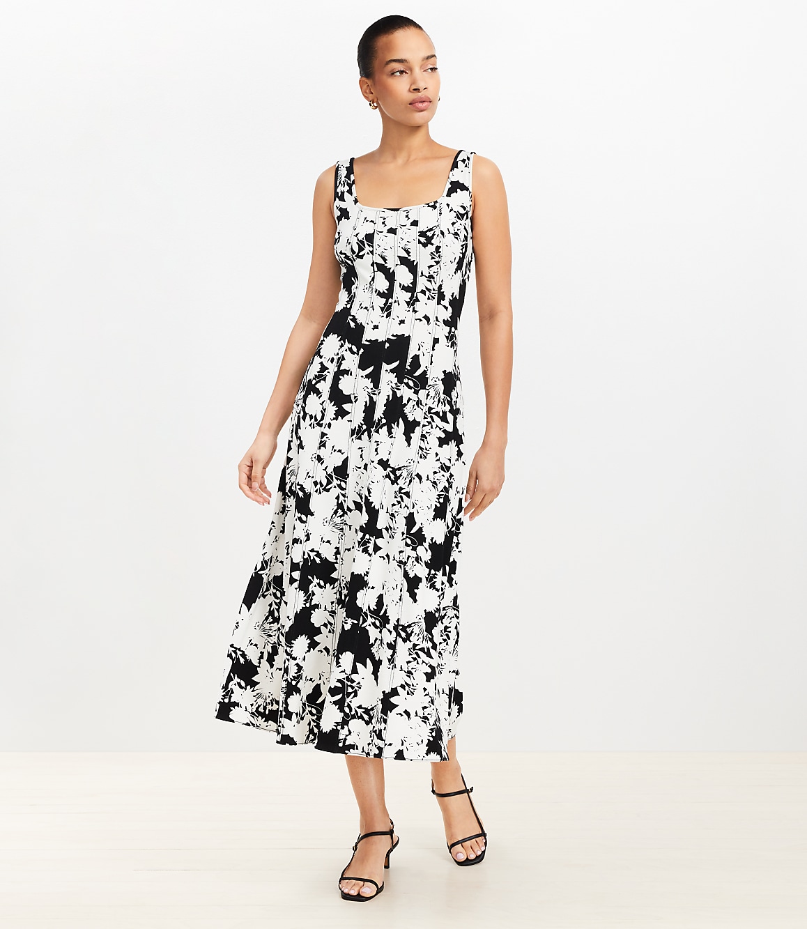 Garden Seamed Ponte Midi Dress